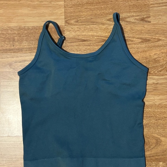 Teal Ribbed Tank Top - Picture 2 of 2